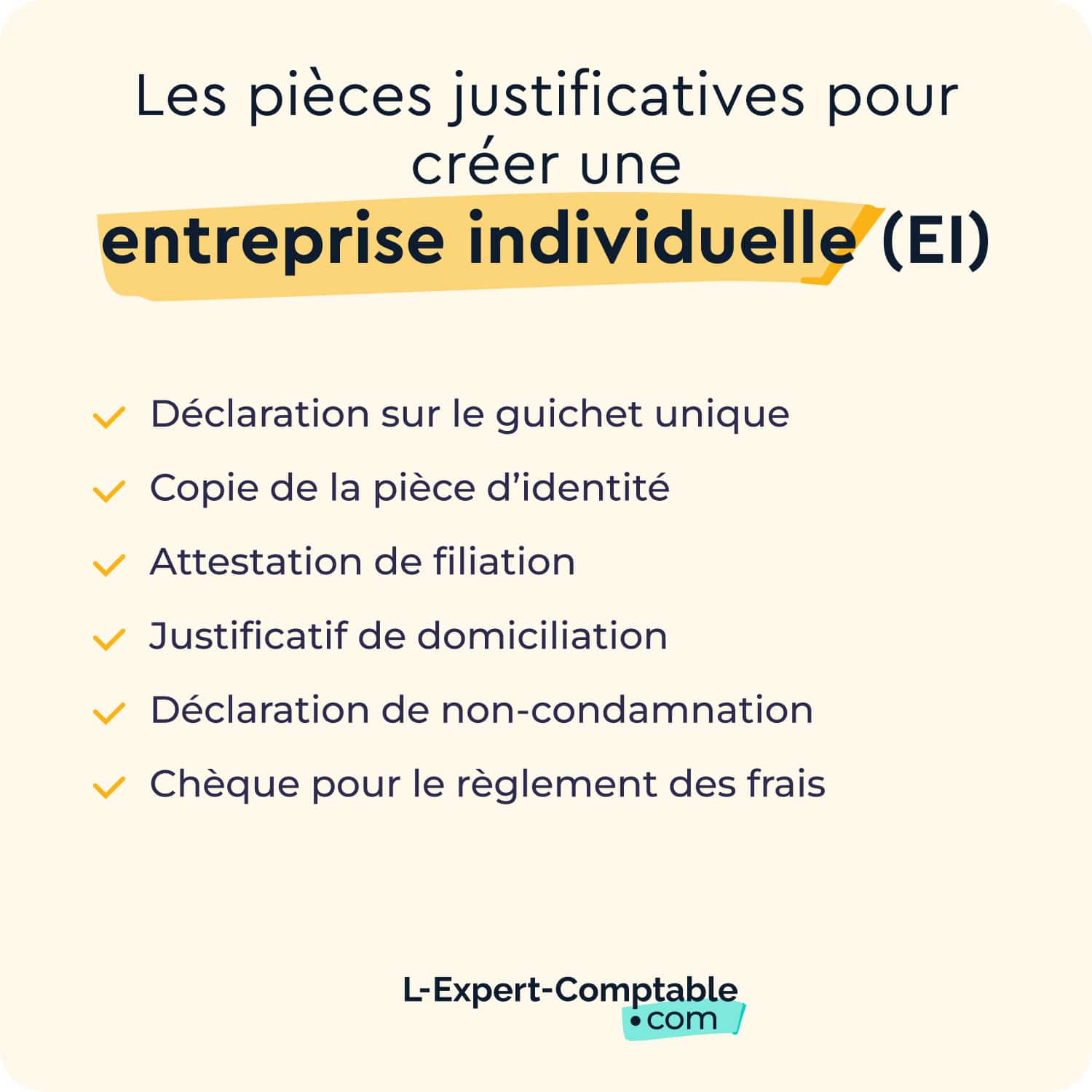 Les pièces justificatives pour créer une entreprise individuelle (EI)